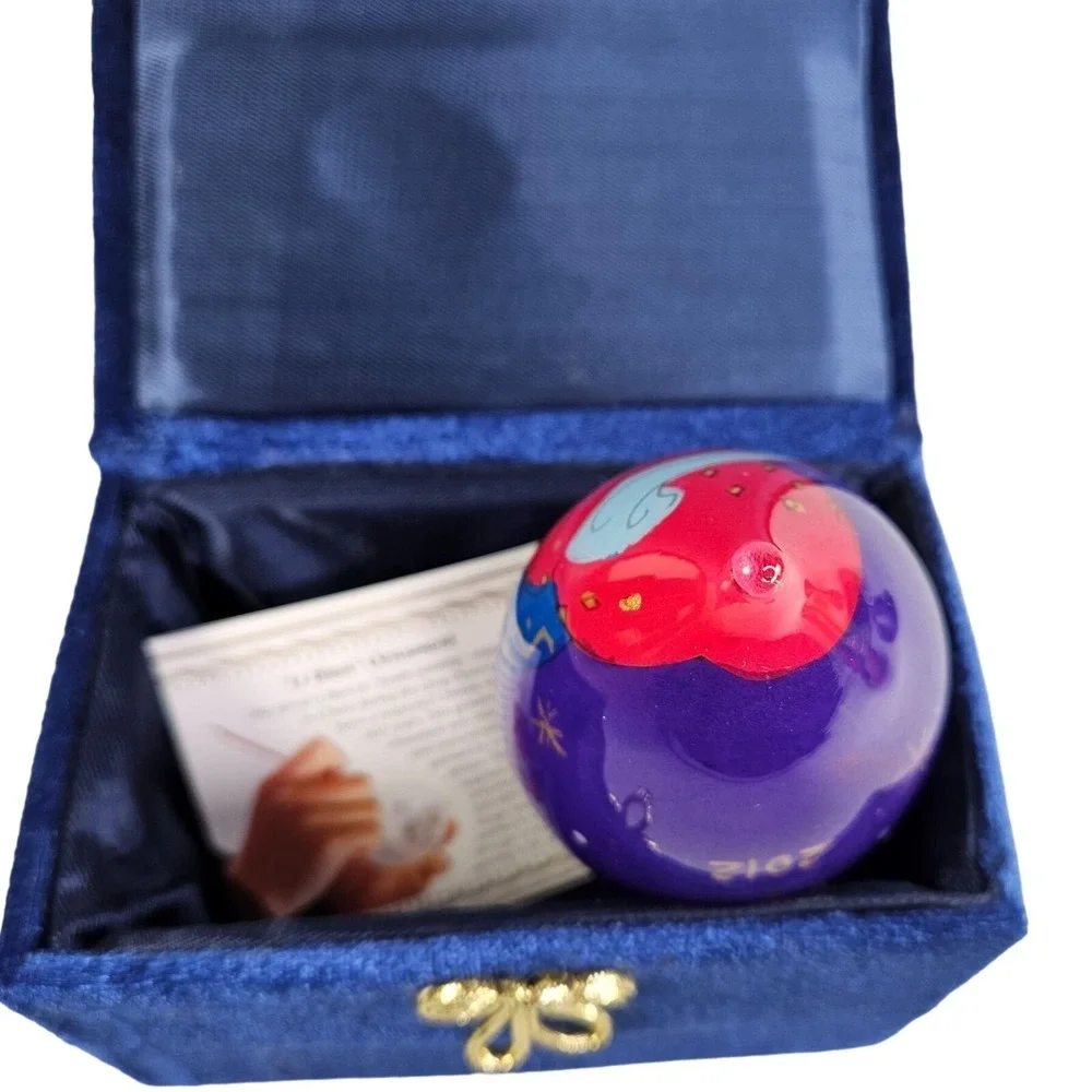 Pier 1 Li Bien Glass Ornament Madonna Jesus Mary 2012 Handpaint Teardrop Gift Bx
